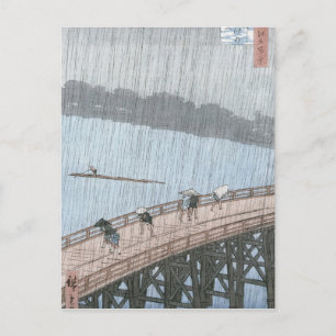 Cartão Postal Chá súbito sobre a ponte Shin-Ohashi e