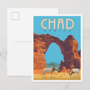 Cartão Postal Chade África Viagens Vintage