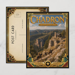 Cartão Postal Chadron Nebraska Arte Deco Vintage Idade Dourada