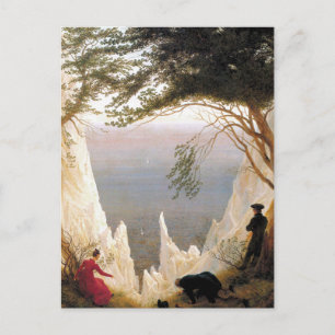 Cartão Postal Chalk Cliff no Rugen por Caspar David Friedrich Po