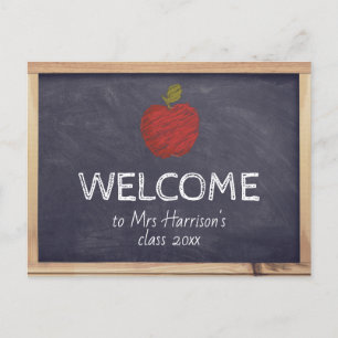 Cartão Postal Chalkboard de volta à escola - Professor de boas-