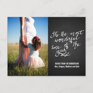 Cartão Postal Chalkboard Maravilhosa Hora Do Ano Foto Do Script