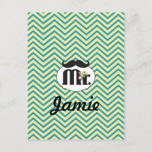 Cartão Postal Chalkboard Sr. Amarelo e verde