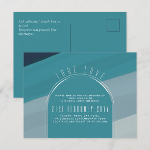 Cartão Postal Chamada Contemporânea Teal Green