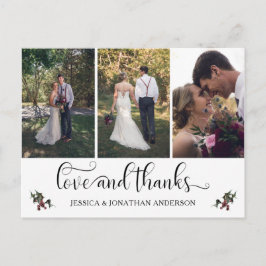 Cartão Postal Chamada de Foto de Flor de Inverno Caligrafia Scri