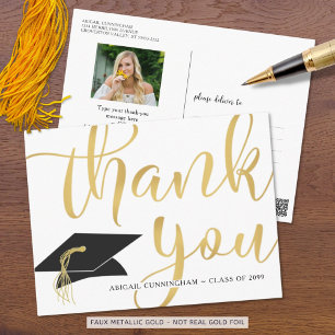 Cartão Postal Chamada de Foto de Formatura Script Caligráfico Ou