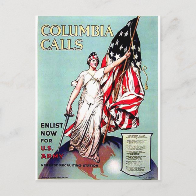 Cartão Postal Chamadas Columbia (Frente)