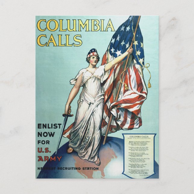 Cartão Postal Chamadas Columbia (Frente)