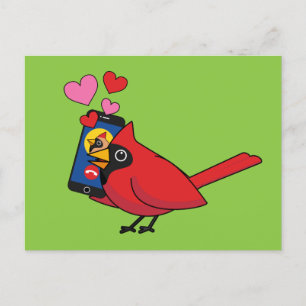 Cartão Postal Chamadas de Amor e Acasalamento de Pássaros Cardin