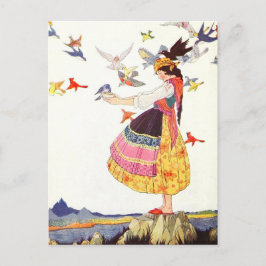 Cartão Postal Chamando Os Pássaros