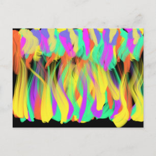 Cartão Postal Chamas Coloridas Arte Abstrata Cristã Moderna