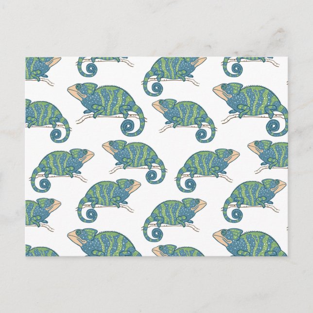 Cartão Postal Chameleon Pattern (Frente)
