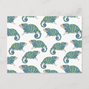 Cartão Postal Chameleon Pattern