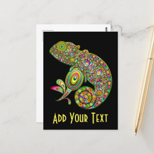 Cartão Postal Chameleon Psychedelic Fantasy