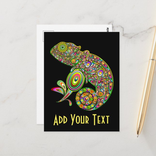 Cartão Postal Chameleon Psychedelic Fantasy (Frente/Verso In Situ)