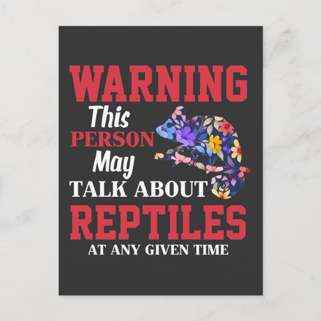 Cartão Postal Chameleon Reptile Lover Animal Fan (Frente)