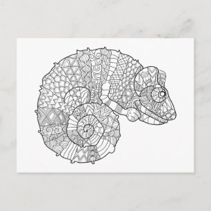 Cartão Postal Chameleon Zendoodle