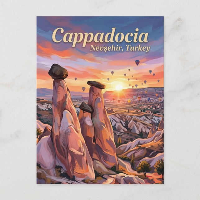 Cartão Postal Chaminés de Fadas, Göreme, Capadócia (Frente)