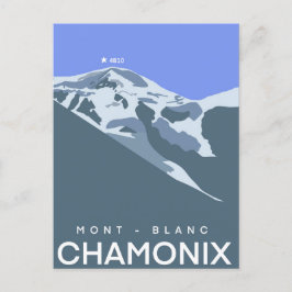 Cartão Postal Chamonix, Mont-Blanc, desenhado digitalmente, souv