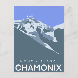 Cartão Postal Chamonix, Mont-Blanc, desenhado digitalmente, souv
