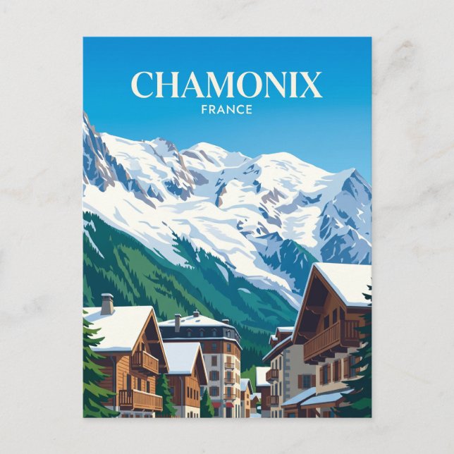 Cartão Postal Chamonix-Mont-Blanc França (Frente)