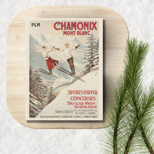 Cartão Postal Chamonix Mont Blanc Vintage - Esqui Francês
