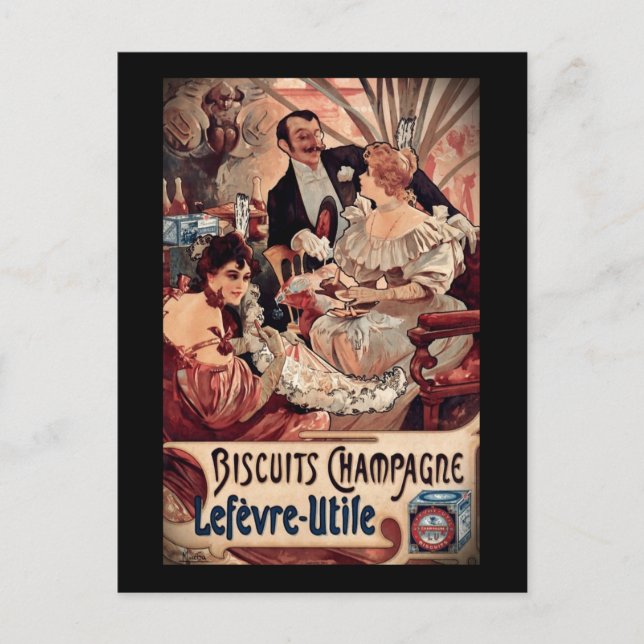 Cartão Postal Champagne Biscuits 1896 (Frente)