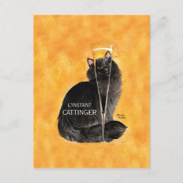 Cartão Postal Champagne Cat