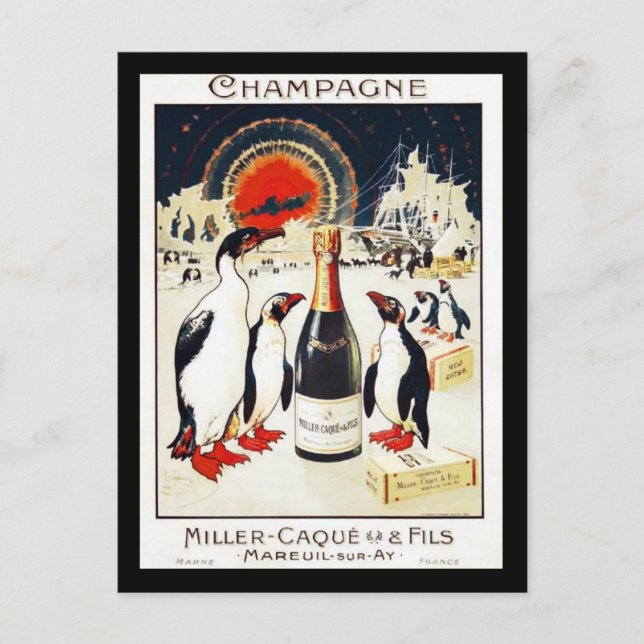 Cartão Postal Champagne Miller-Caque & Fils (Frente)