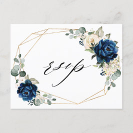 Cartão Postal Champanhe Branco Dourado Ivory Geométrico RSVP