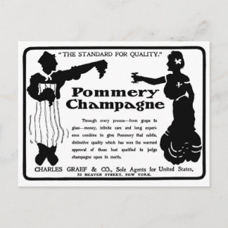 Cartão Postal Champanhe de Pommery, antigo Advert