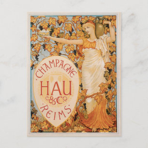 Cartão Postal Champanhe Rejeita Vintage Bebida De Vinho E Arte