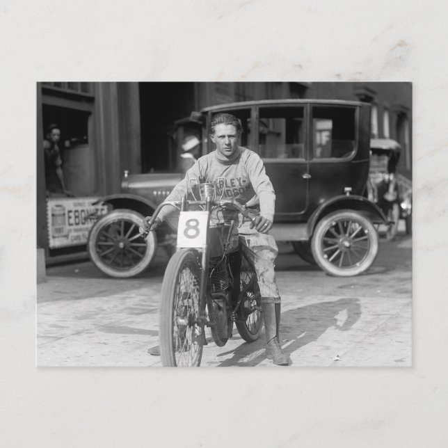 Cartão Postal Champion Motorcycle Racer, 1922 (Frente)