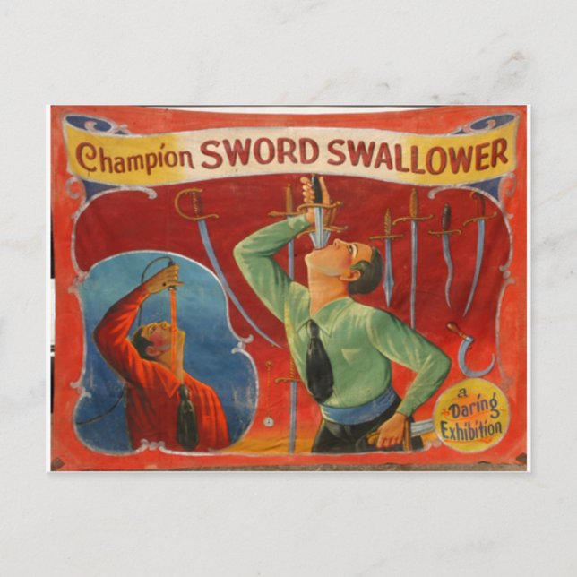 Cartão Postal Champion Sword Swallower (Frente)