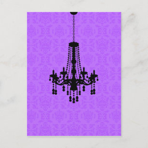 Cartão Postal Chandelier no Cartão-postal de Damasco Roxo