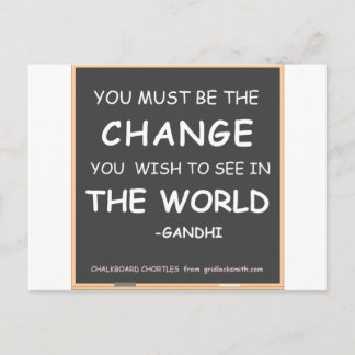 Cartão Postal Change-World-Gandhi