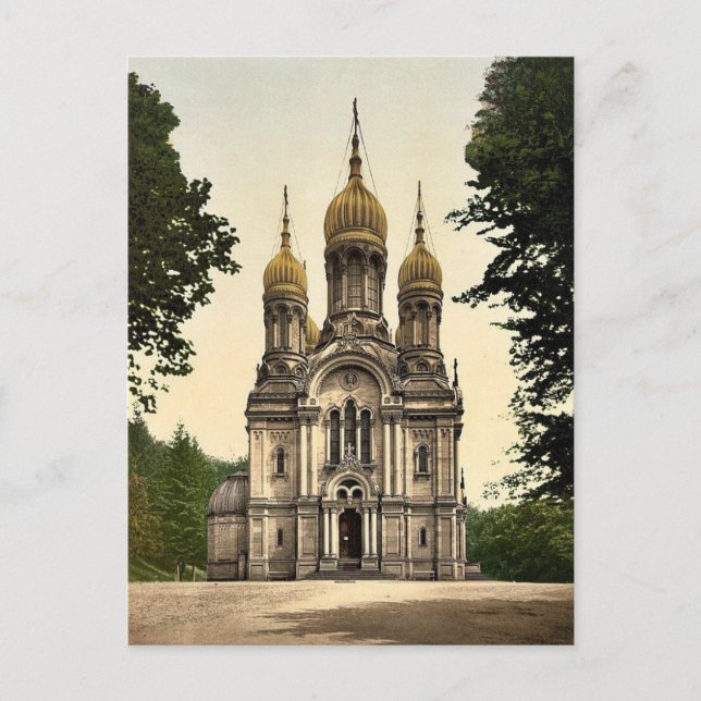 Cartão Postal Chapel grego, Wiesbaden, Hesse-Nassau, cla alemã (Frente)