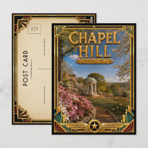 Cartão Postal Chapel Hill Carolina do Norte Arte Deco Vintage Do