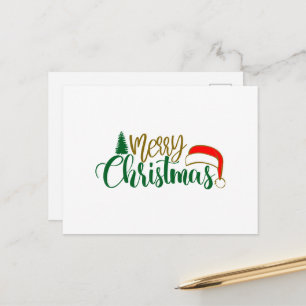 Cartão Postal Chapéu de Papai Noel Feliz Natal