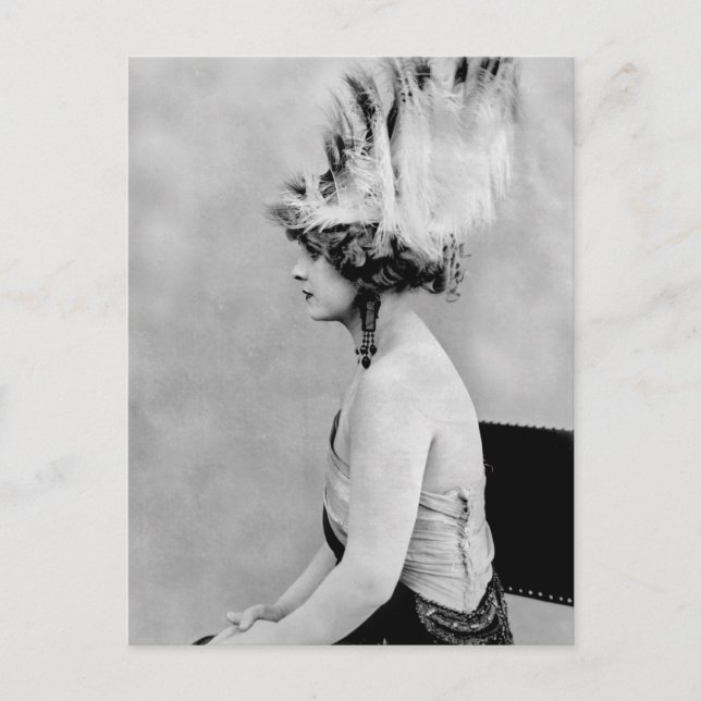 Cartão Postal Chapéu de penas selvagens, início dos anos 1900 (Frente)