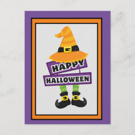 Cartão Postal Chapéu e Pés de Bruxas do Halloween