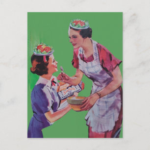 Cartão Postal Chapéus de Salada Mãe e Filha colagem