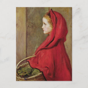 Cartão Postal Chapeuzinho Vermelho por John Everett Millais