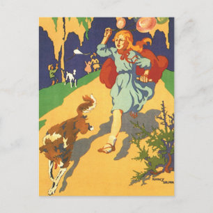 Cartão Postal Chapeuzinho Vermelho Vintage em uma Festa de Anive