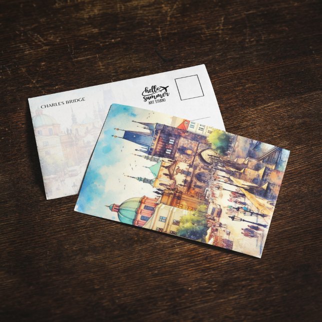 Cartão postal Charles Bridge Praga República Checa (Criador carregado)
