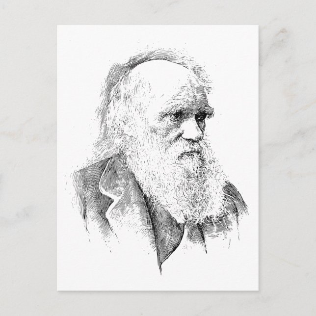Cartão Postal Charles Darwin, a origem da espécie 1872 (Frente)