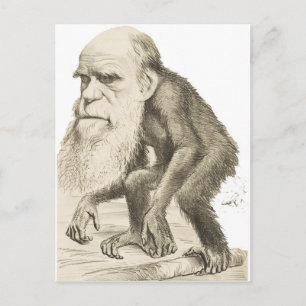 Cartão Postal Charles Darwin, o Homem-Macaco