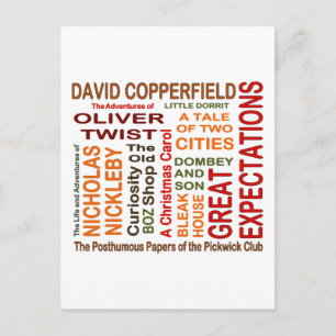 Cartão Postal Charles Dickens Novels