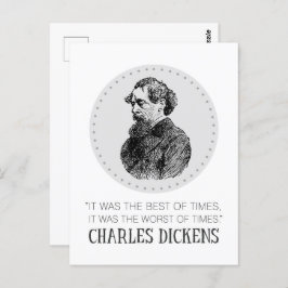 Cartão Postal Charles Dickens Portrait e Cote