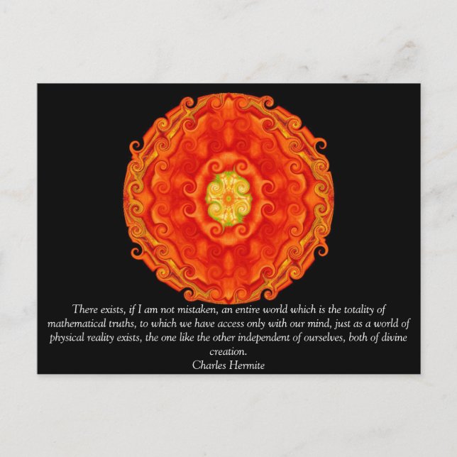 Cartão Postal Charles Hermite fala sobre matemática e verdade (Frente)